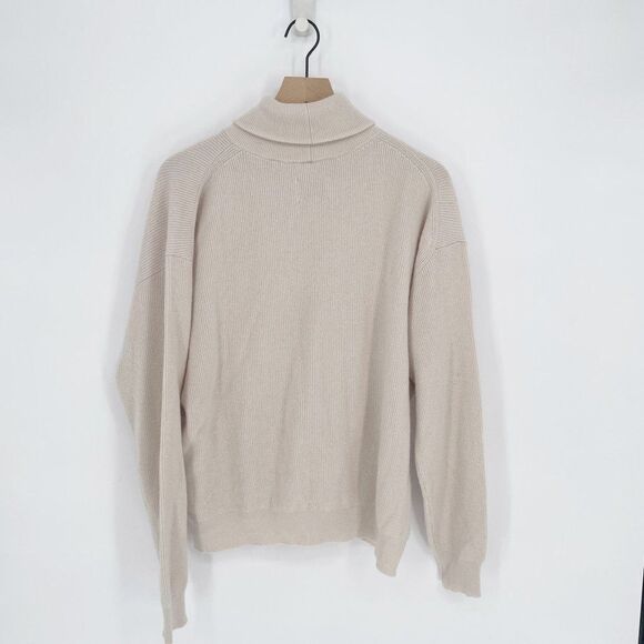 Nanushka Monday Turtleneck Sweater Slouchy Oversized Merino Angora Beige S - Picture 5 of 7